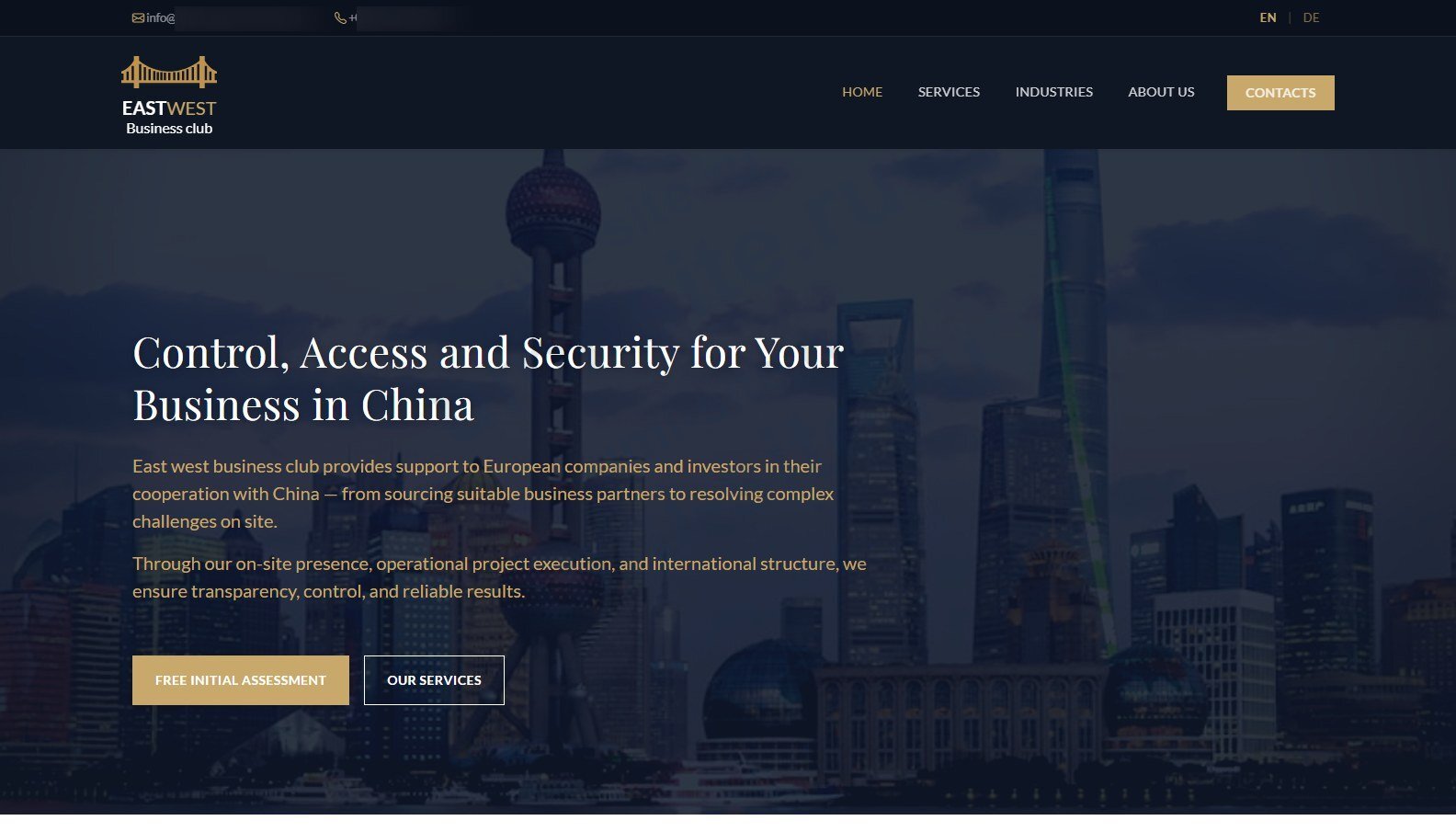 Сайт компании EastWest Business Club