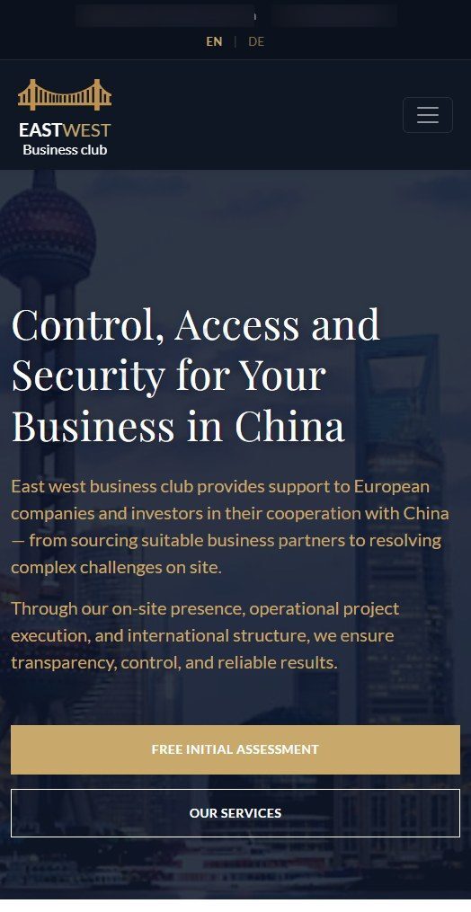 Сайт компании EastWest Business Club